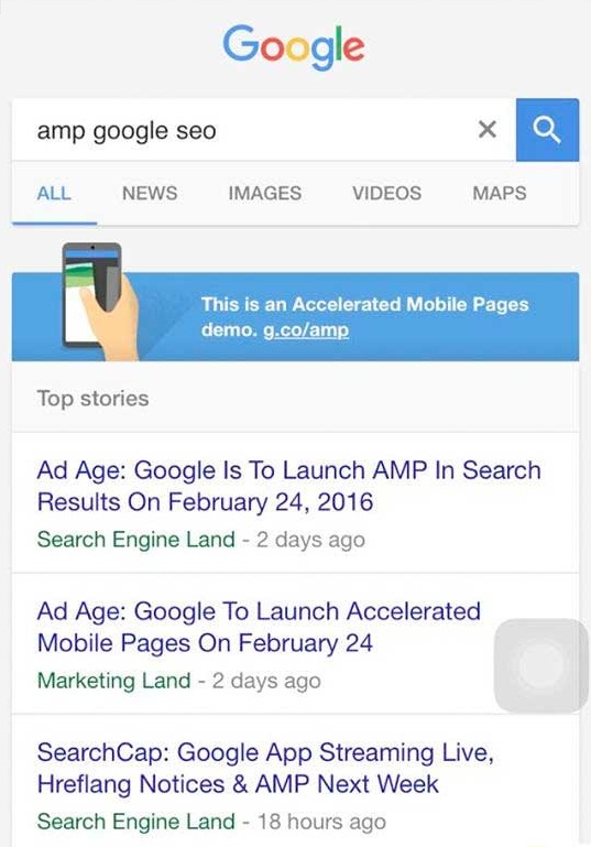 AMP website google for seo
