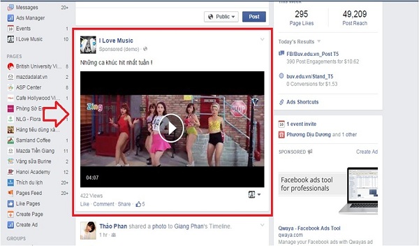 video marketing trên facebook