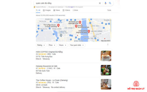 Seo top 1 google map quán cafe 